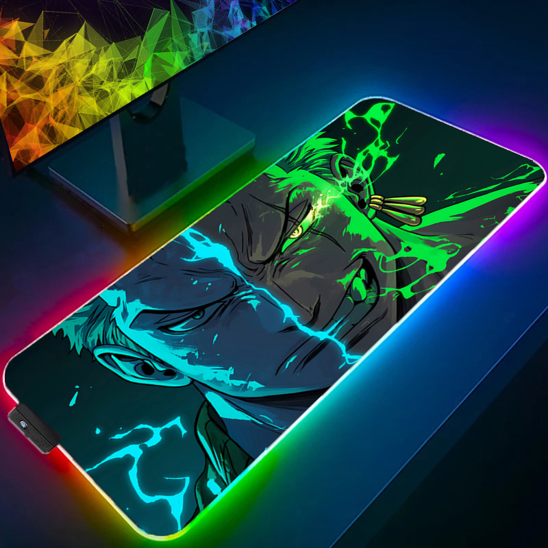Pc Gaming Setup - Uma peça zoro mouse pad rgb
