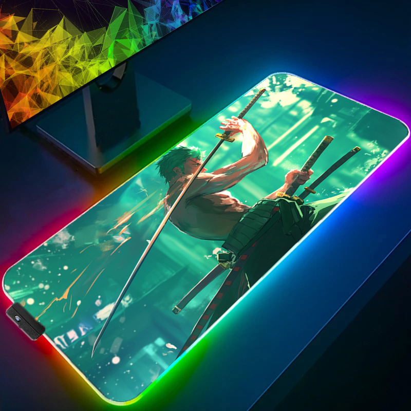 Uma peça zoro mouse pad rgb ac - Pc Gaming Setup avaliação e preço