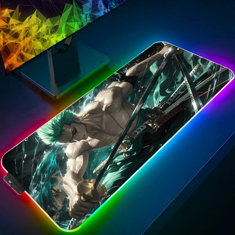 Uma peça zoro mouse pad rgb ac - Pc Gaming Setup avaliação e preço
